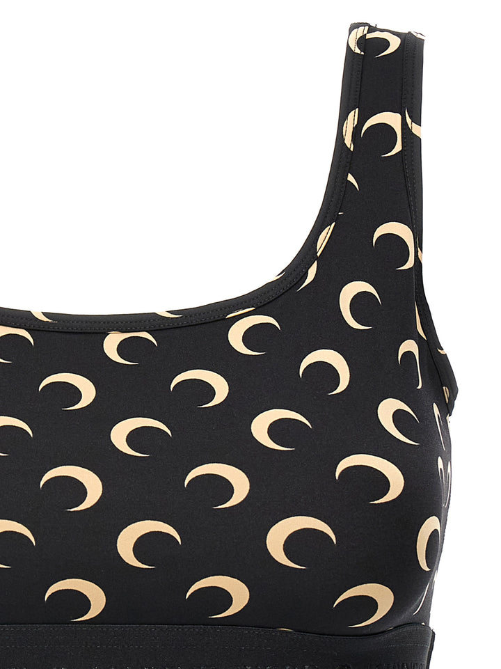 Moon Printed Jersey Top Nero