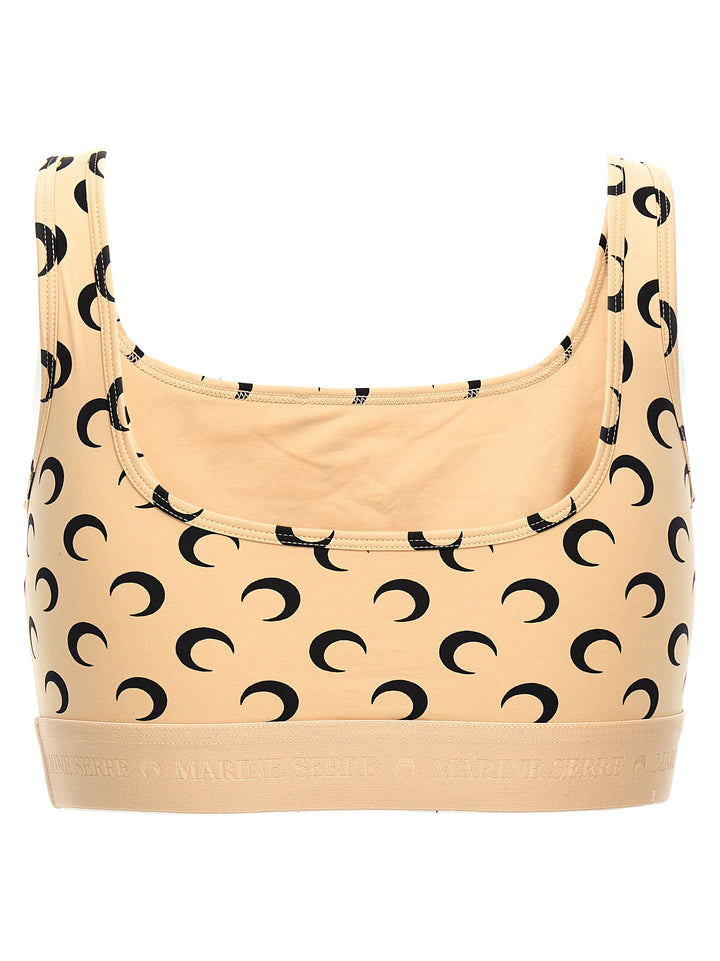 Moon Printed Jersey Top Beige