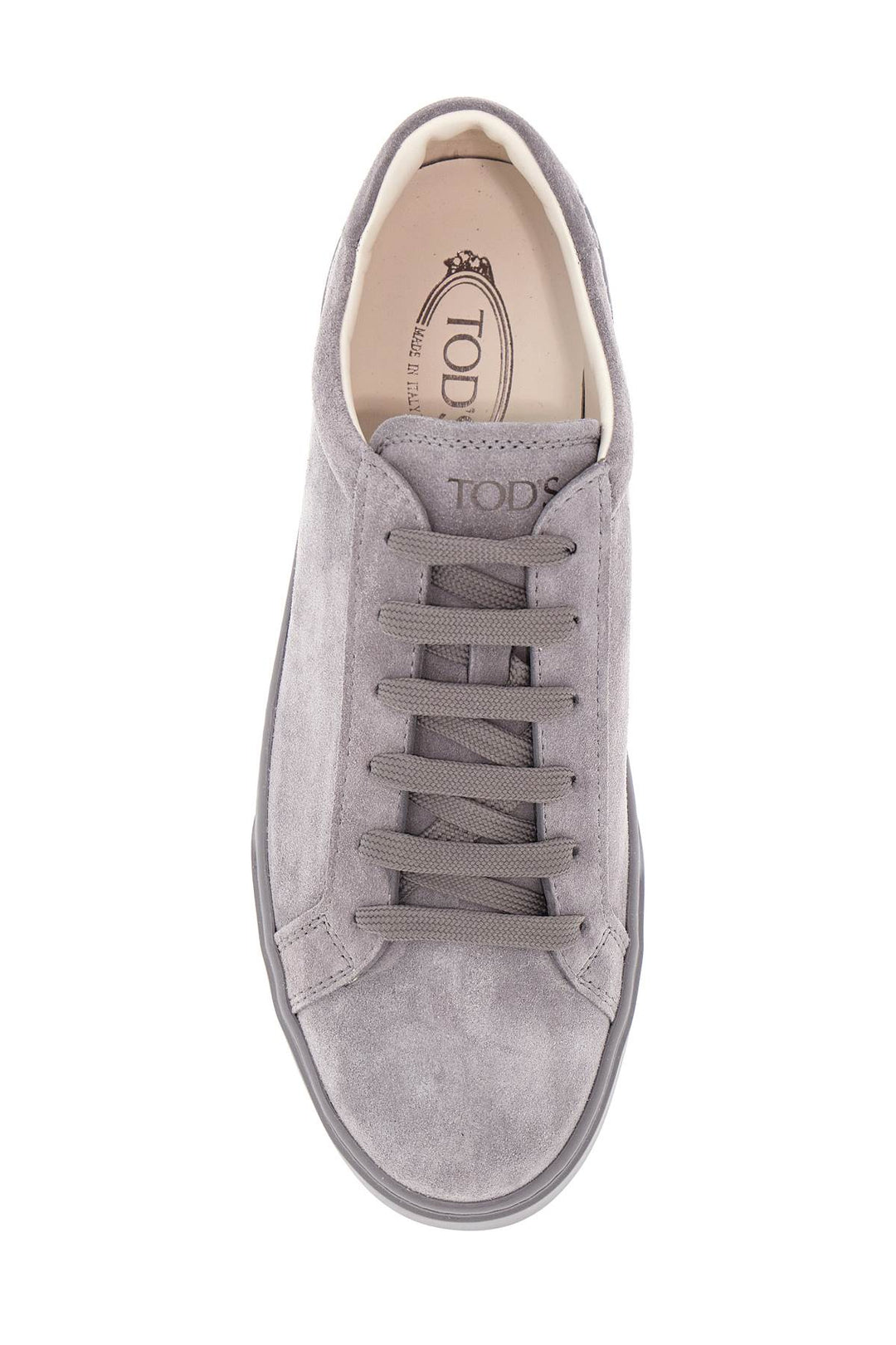 Scarpe Stringate Cassetta In Pelle Scamosciata Grigio Mouse Con Suola In Gomma