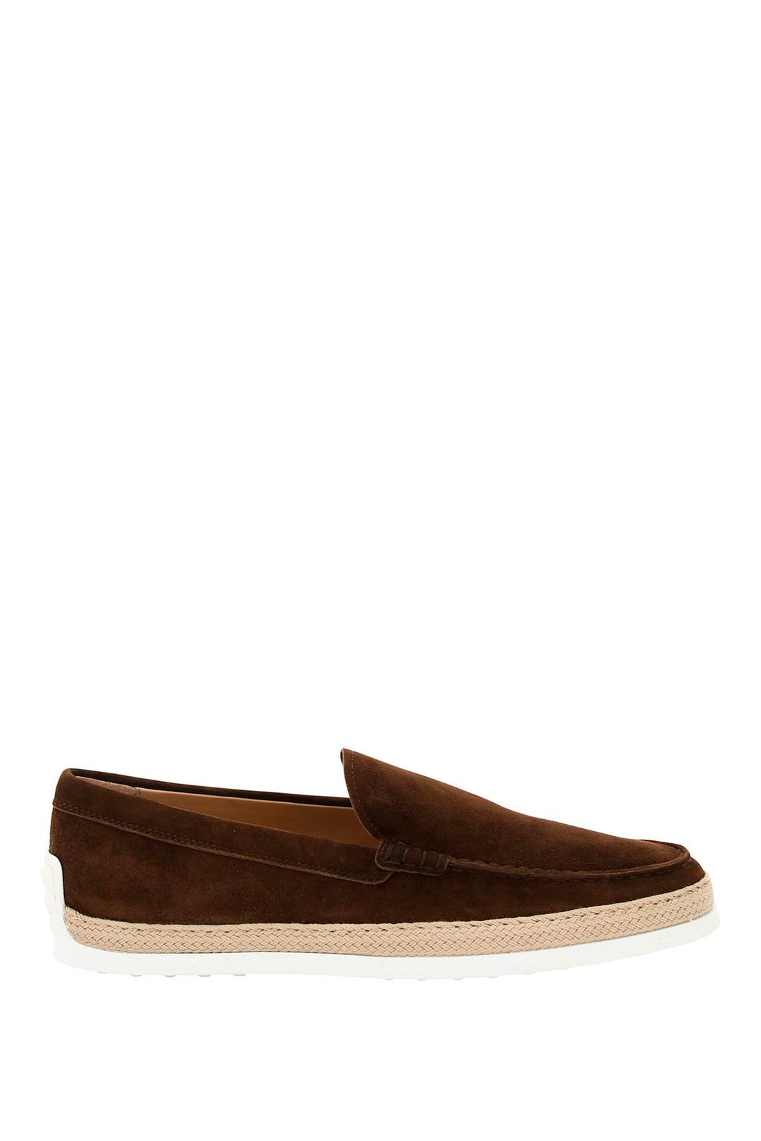 Slip On Scamosciata Con Inserto In Rafia