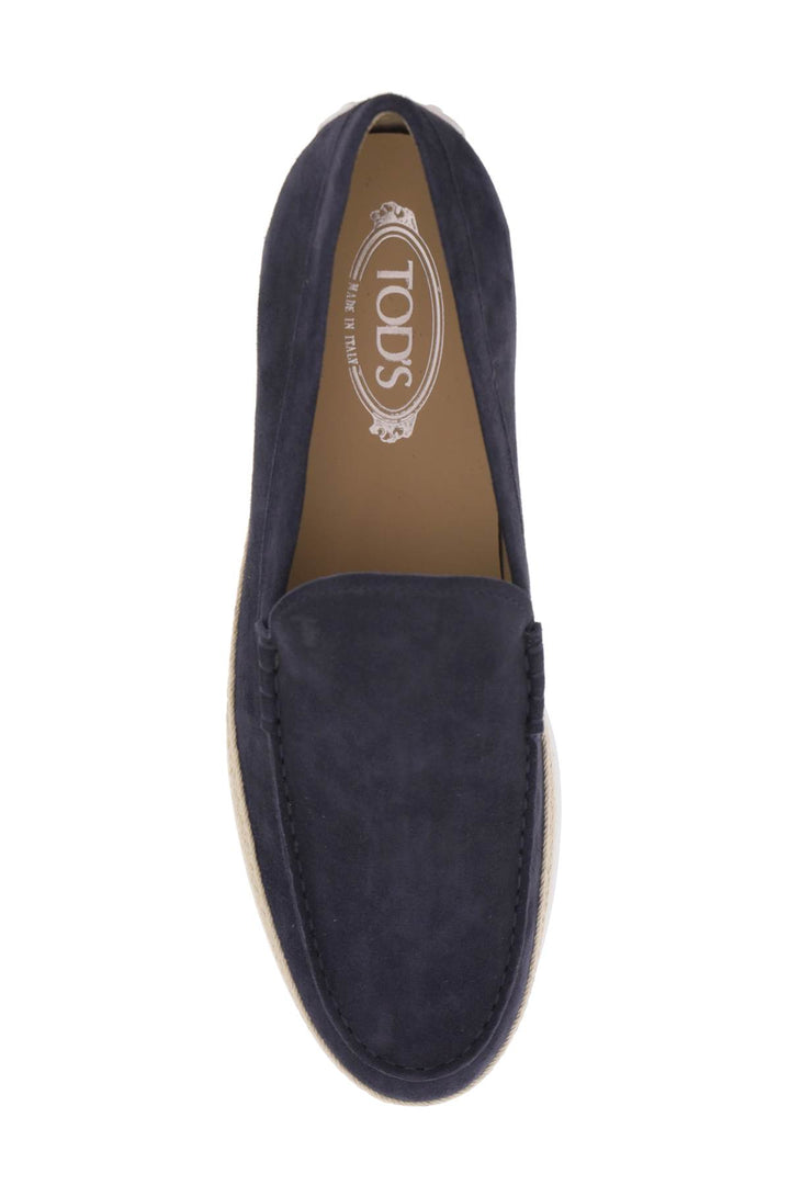 Slip On Scamosciata Con Inserto In Rafia