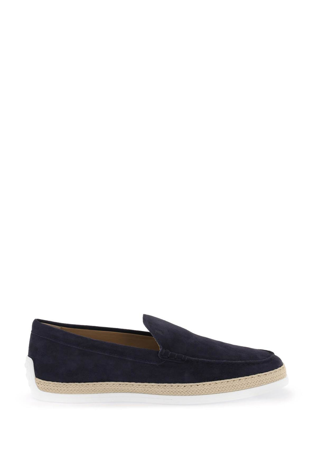 Slip On Scamosciata Con Inserto In Rafia