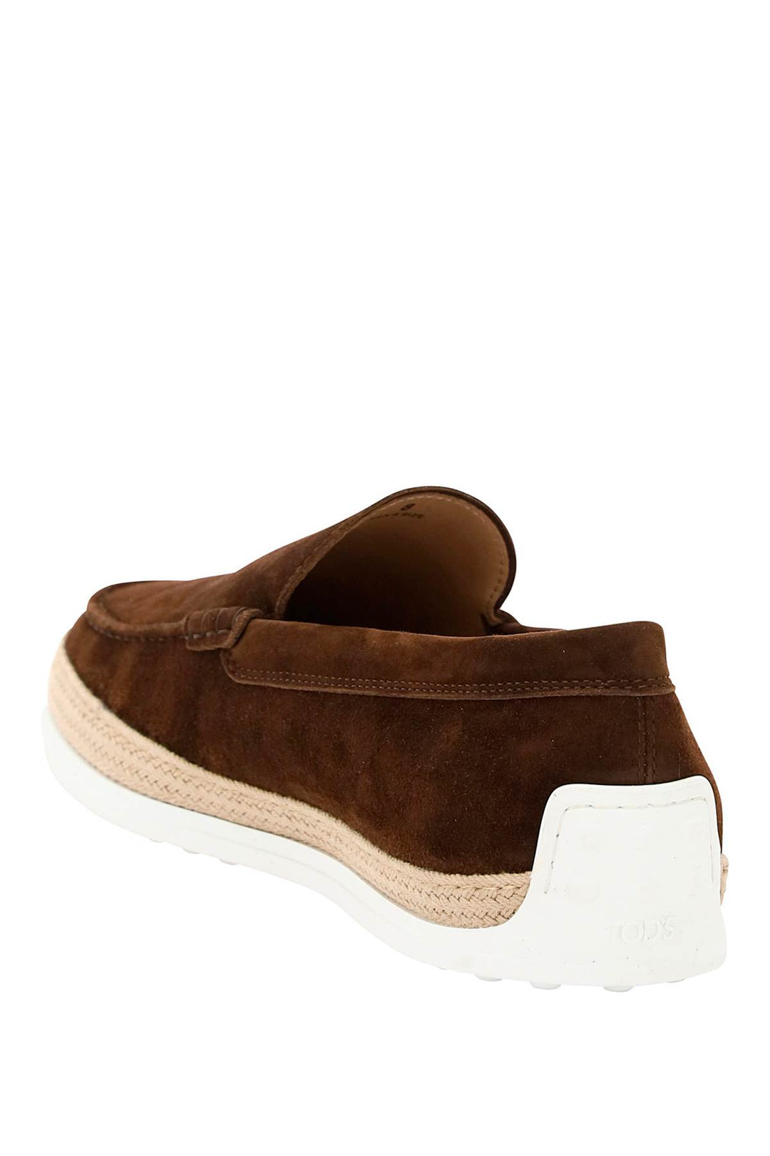 Slip On Scamosciata Con Inserto In Rafia