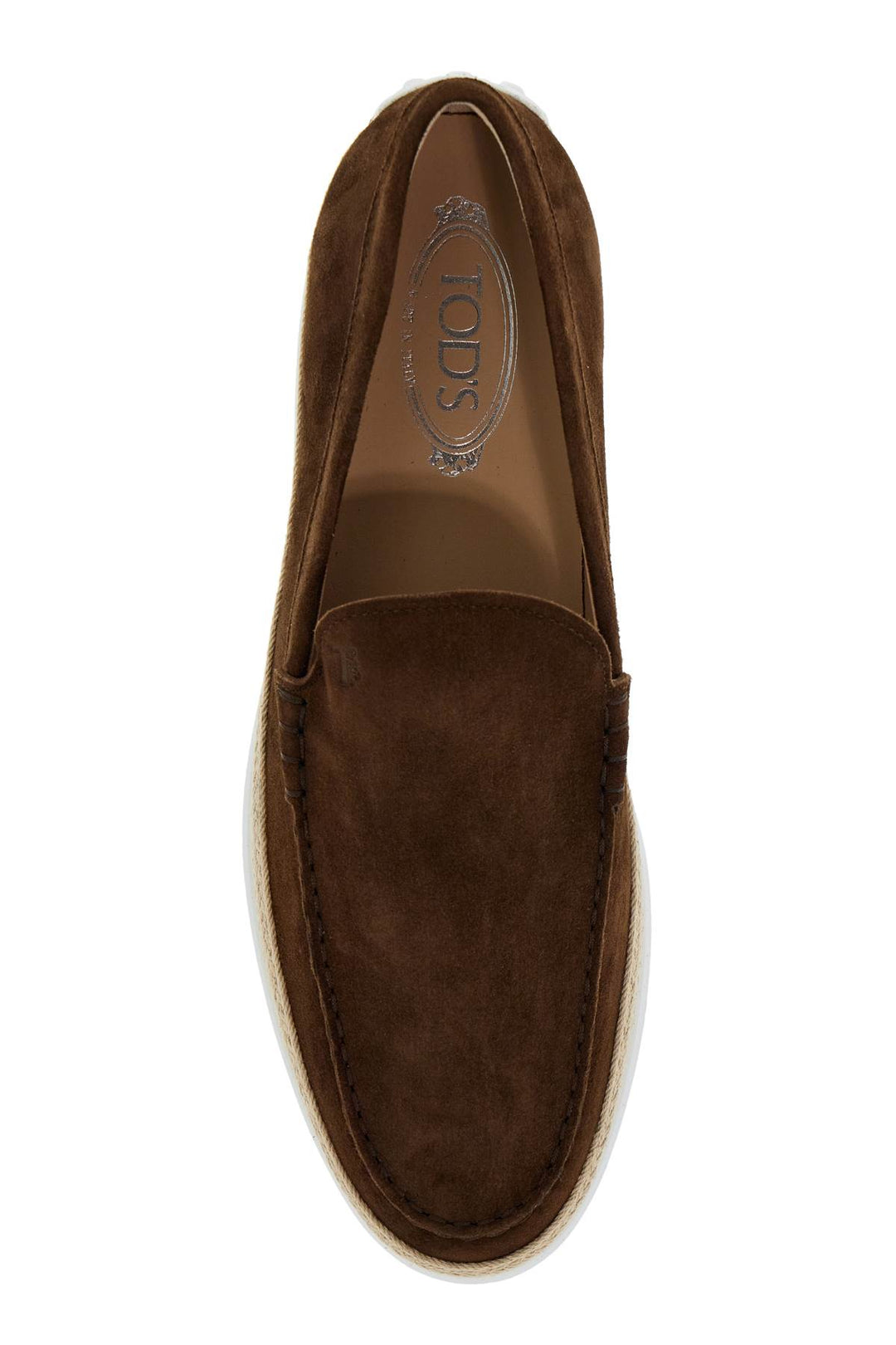 Slip On Scamosciata Con Inserto In Rafia