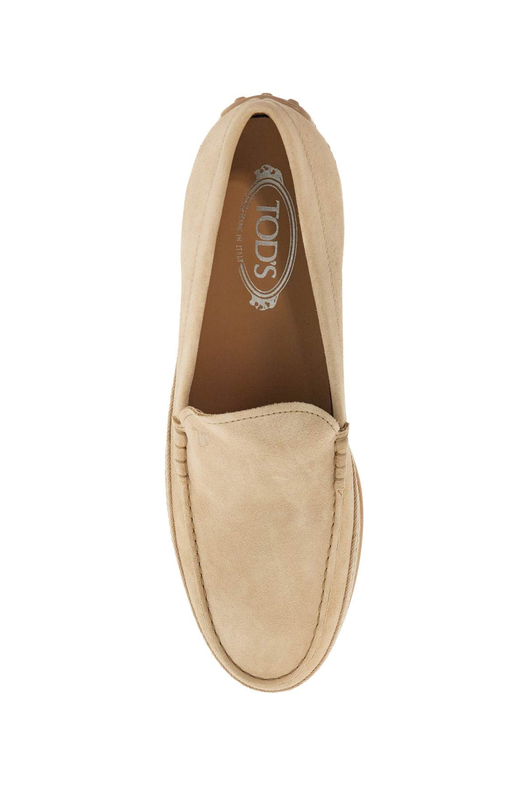 Mocassino Slip On Intrecciato In Pelle Di Vitello Beige Con Suola In Gomma