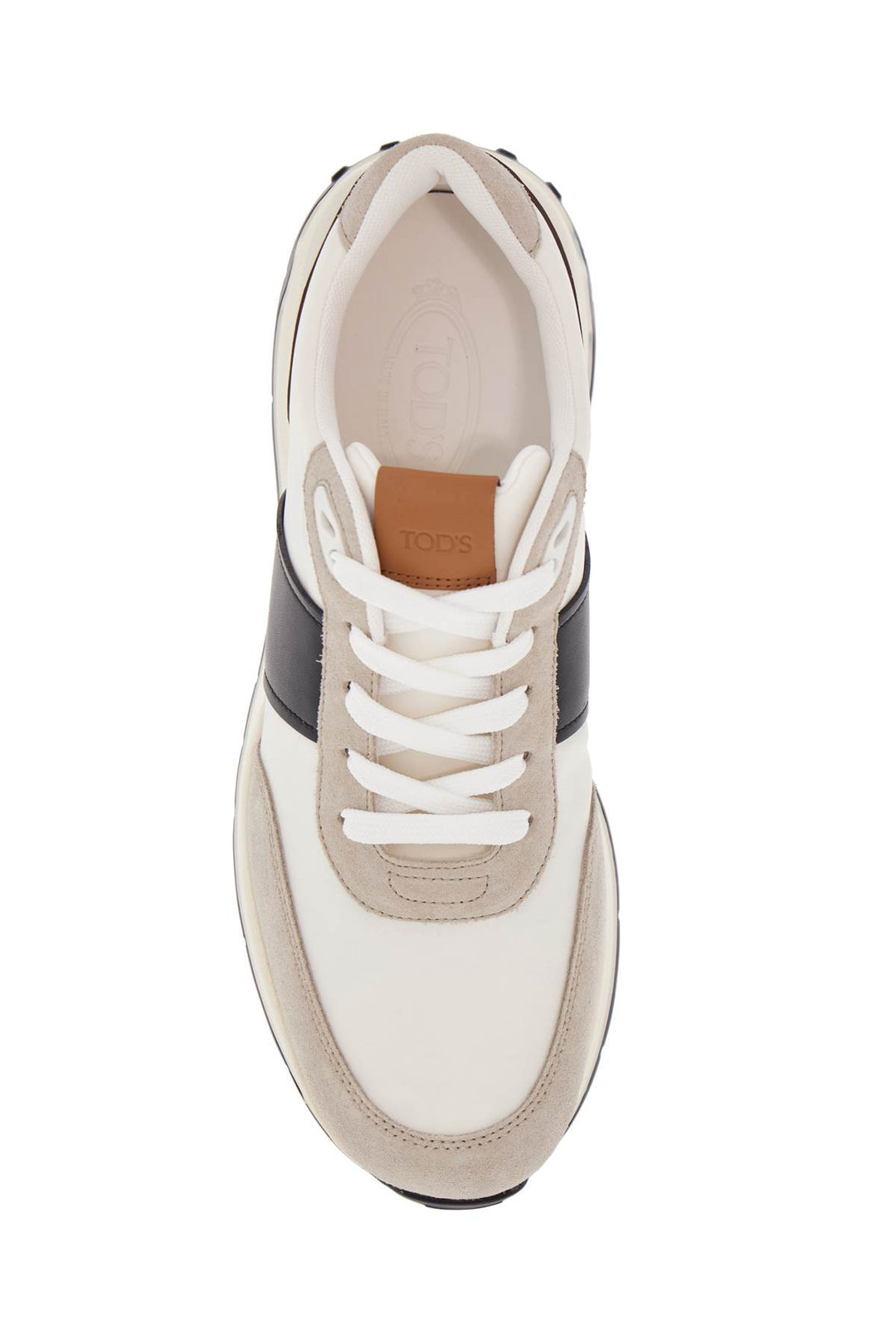 Sneakers Eleganti Sportive In Pelle E Suede Bianche Running Mid Volume 63 K