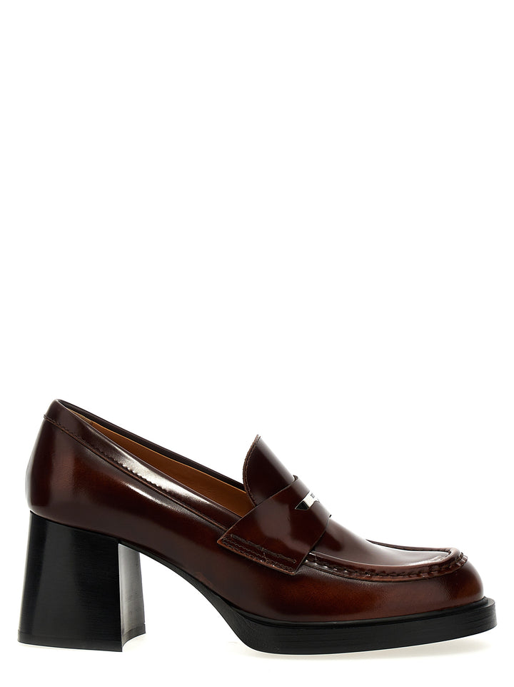 Leather Loafers Decollete Marrone