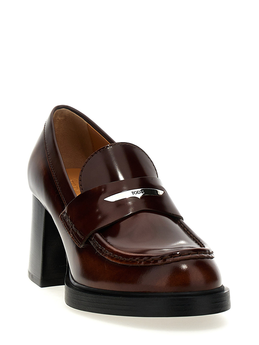 Leather Loafers Decollete Marrone