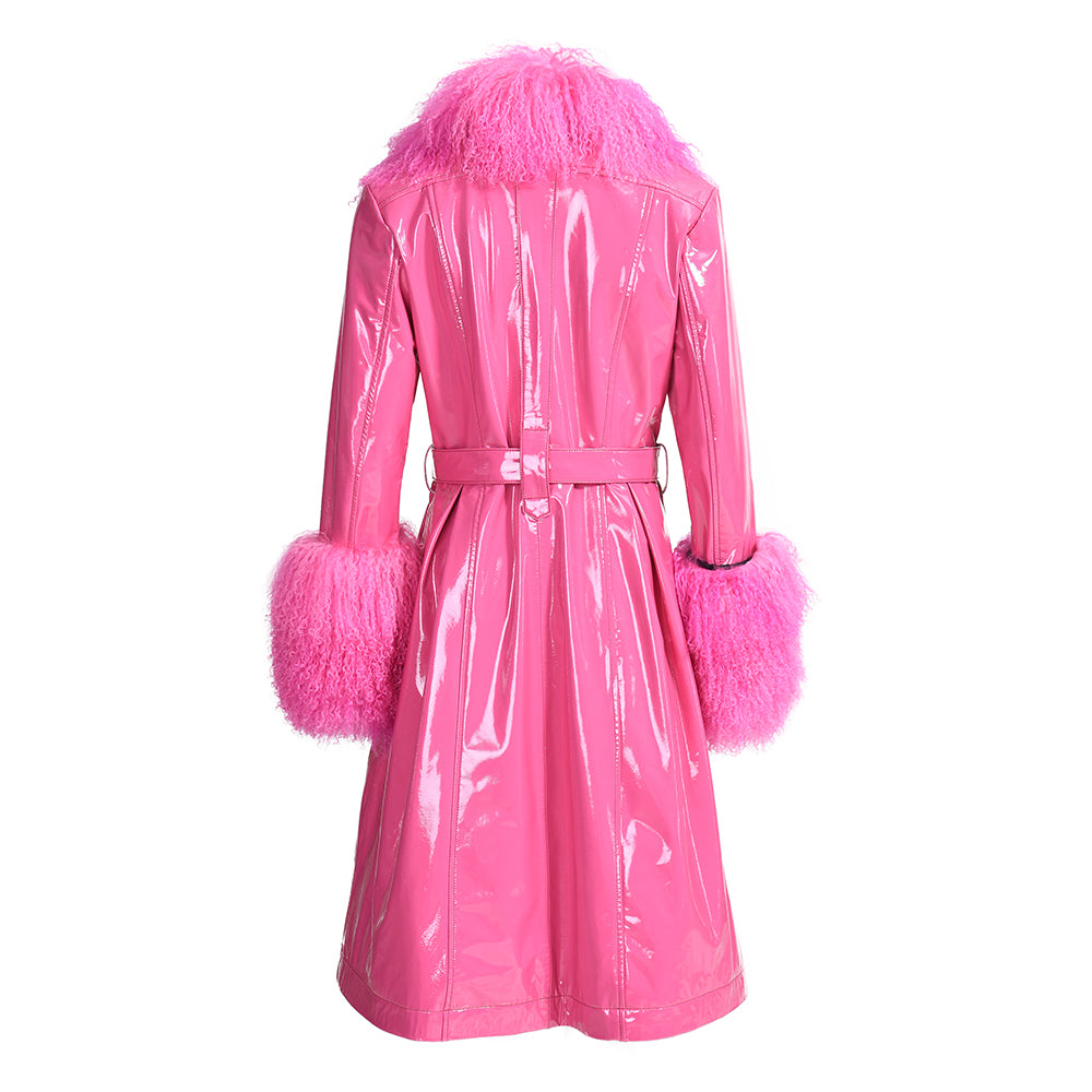 Cappotto Sac Fucsia in Pelle