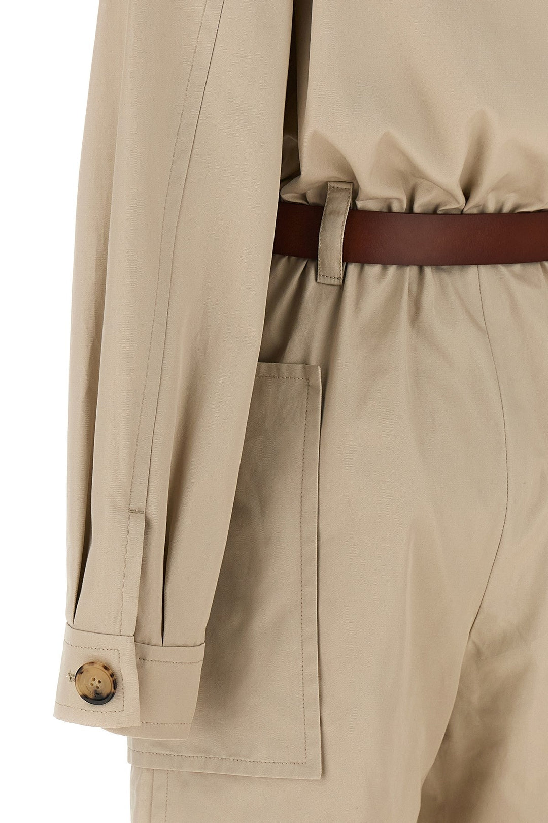 Twill Belt Jumpsuit Tute Intere Beige