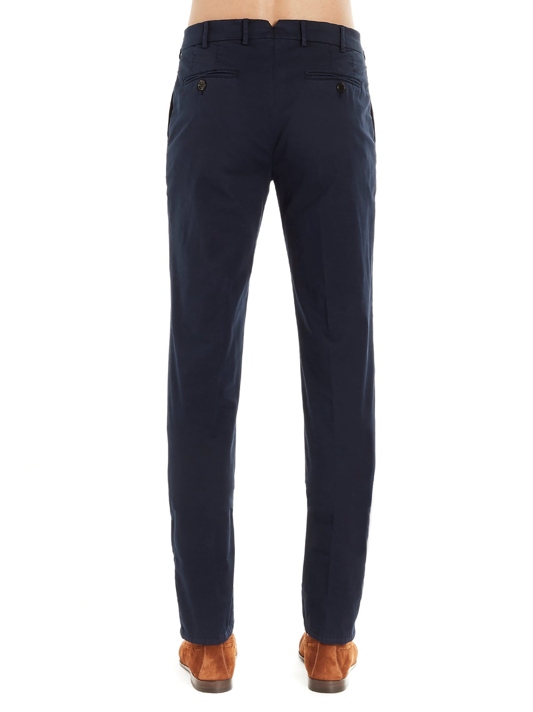 Flat Front Pantaloni Blu