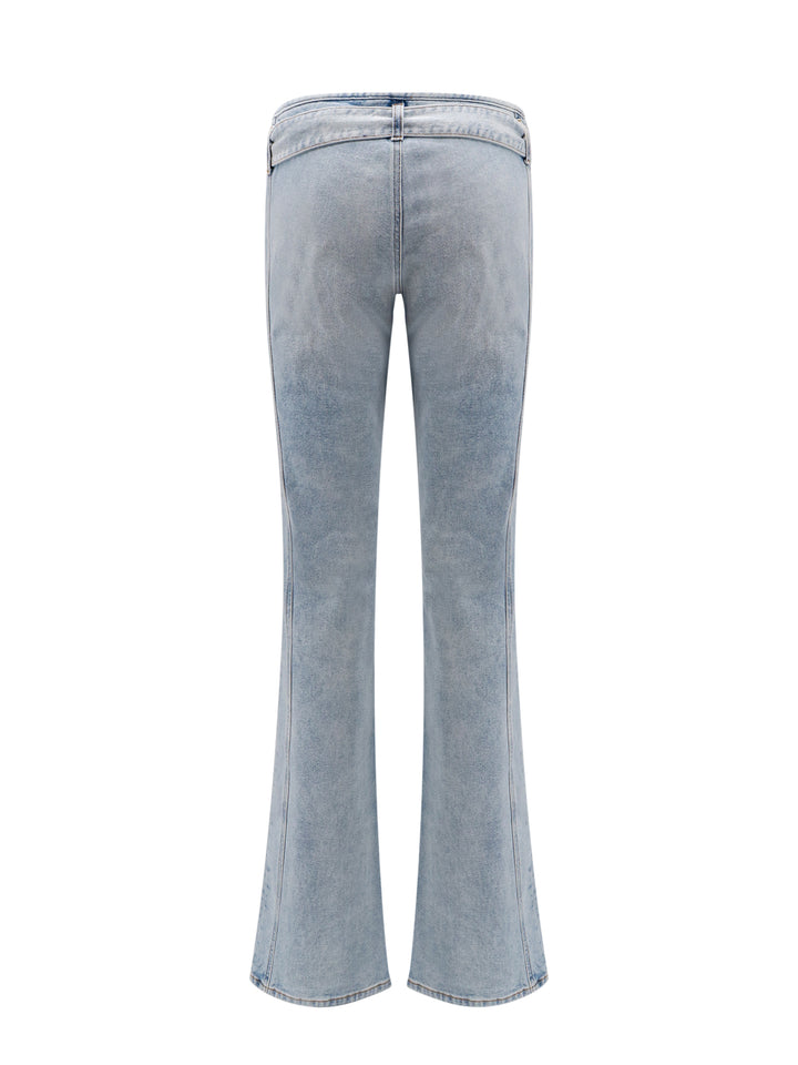 Jeans in cotone con logo Oval-D in metallo