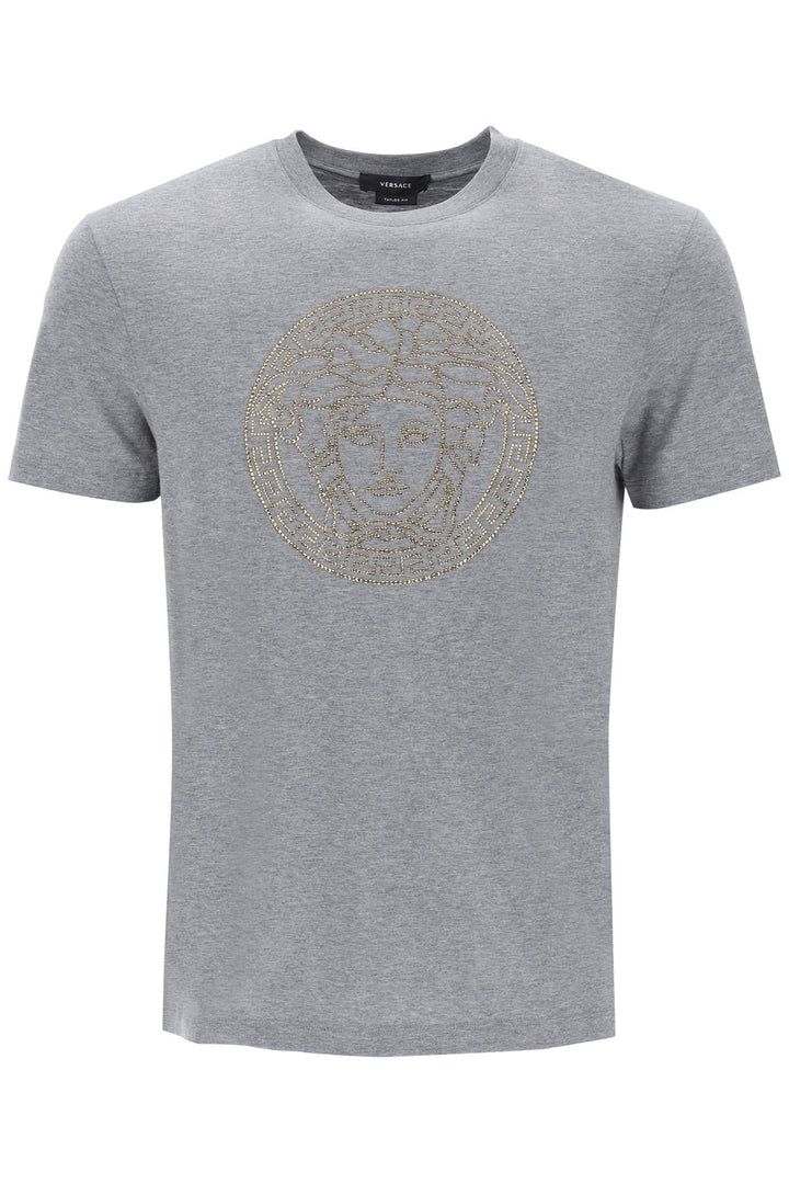 T Shirt Medusa Con Strass - Versace - Uomo