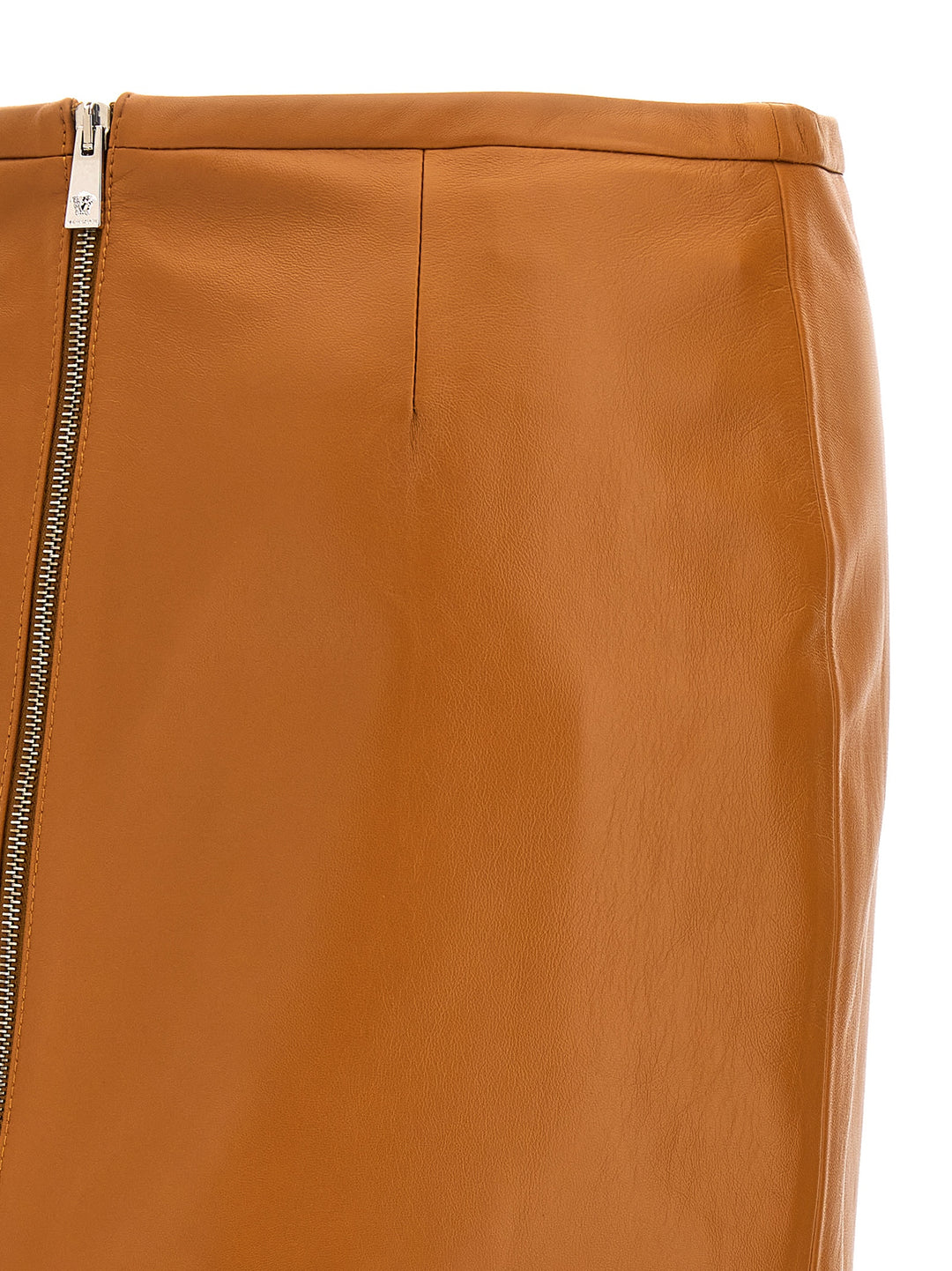 Mini Leather Skirt Gonne Marrone