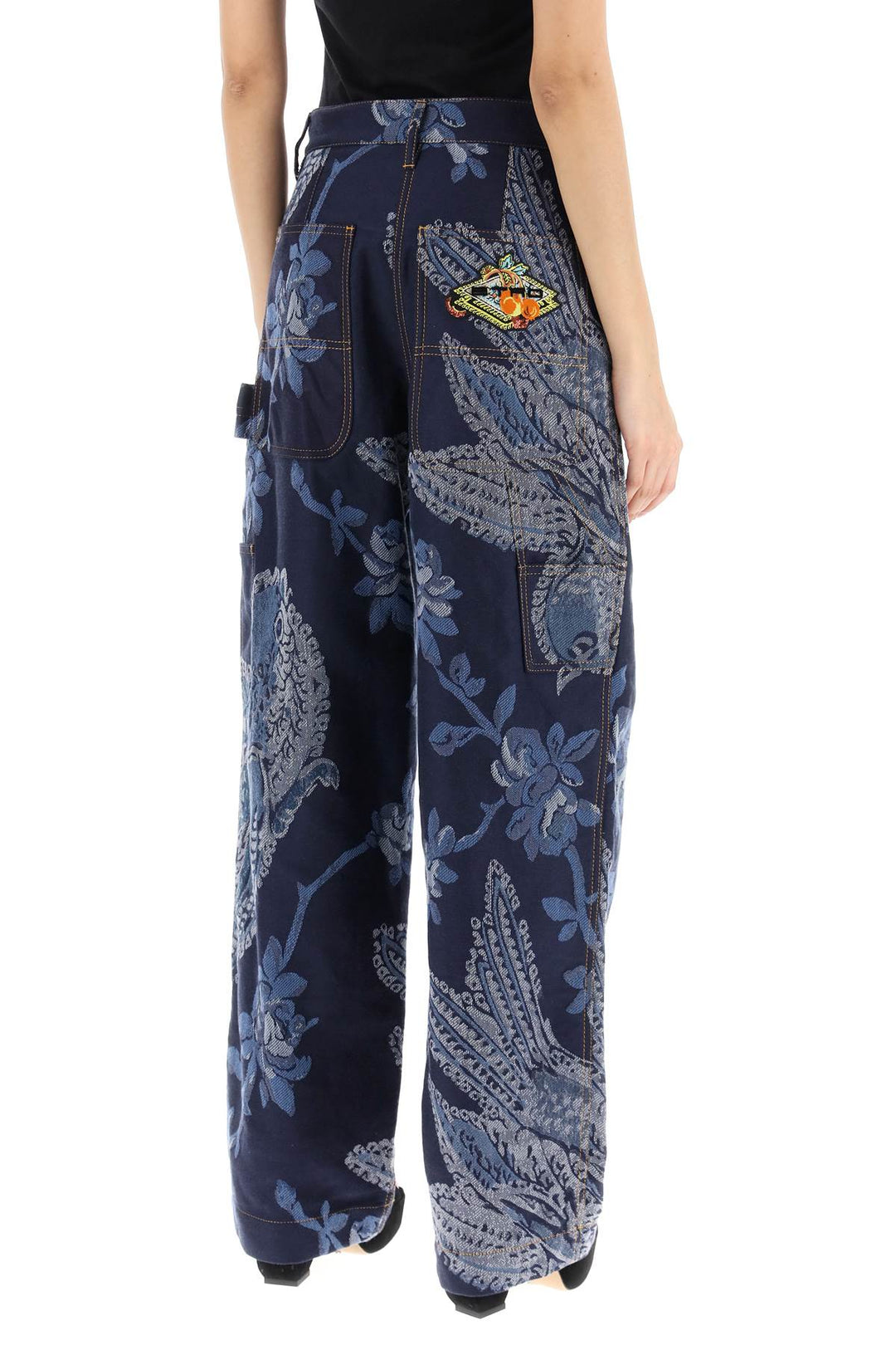 Jeans Ampi In Denim Jacquard - Etro - Donna