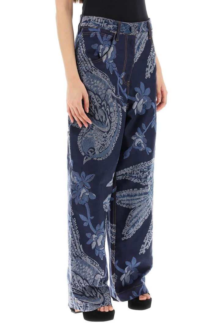 Jeans Ampi In Denim Jacquard - Etro - Donna