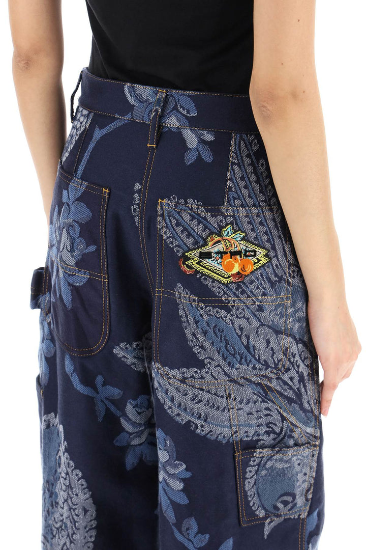 Jeans Ampi In Denim Jacquard - Etro - Donna