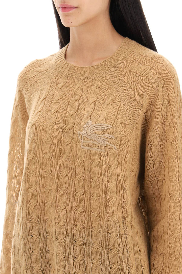 Pullover In Cashmere Con Ricamo Pegaso - Etro - Donna