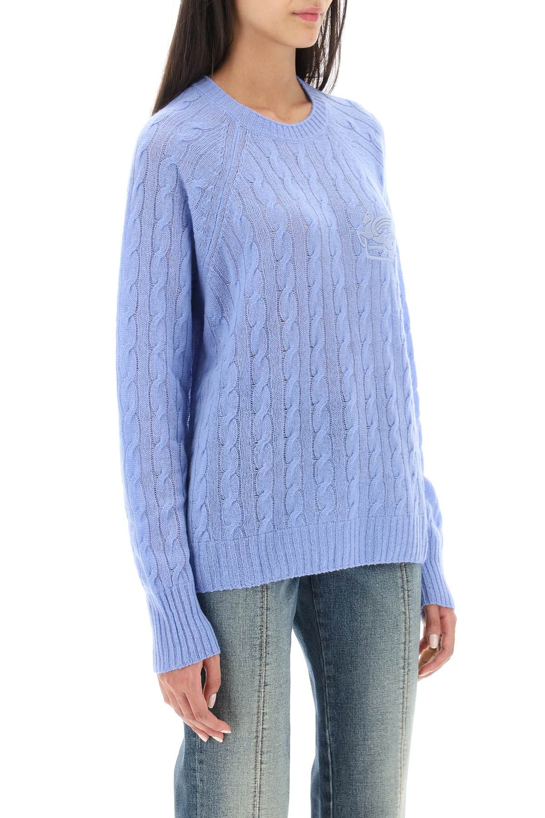 Pullover In Cashmere Con Ricamo Pegaso - Etro - Donna