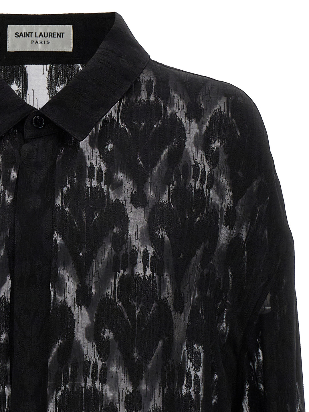 Transparent Silk Pattern Shirt. Camicie Nero