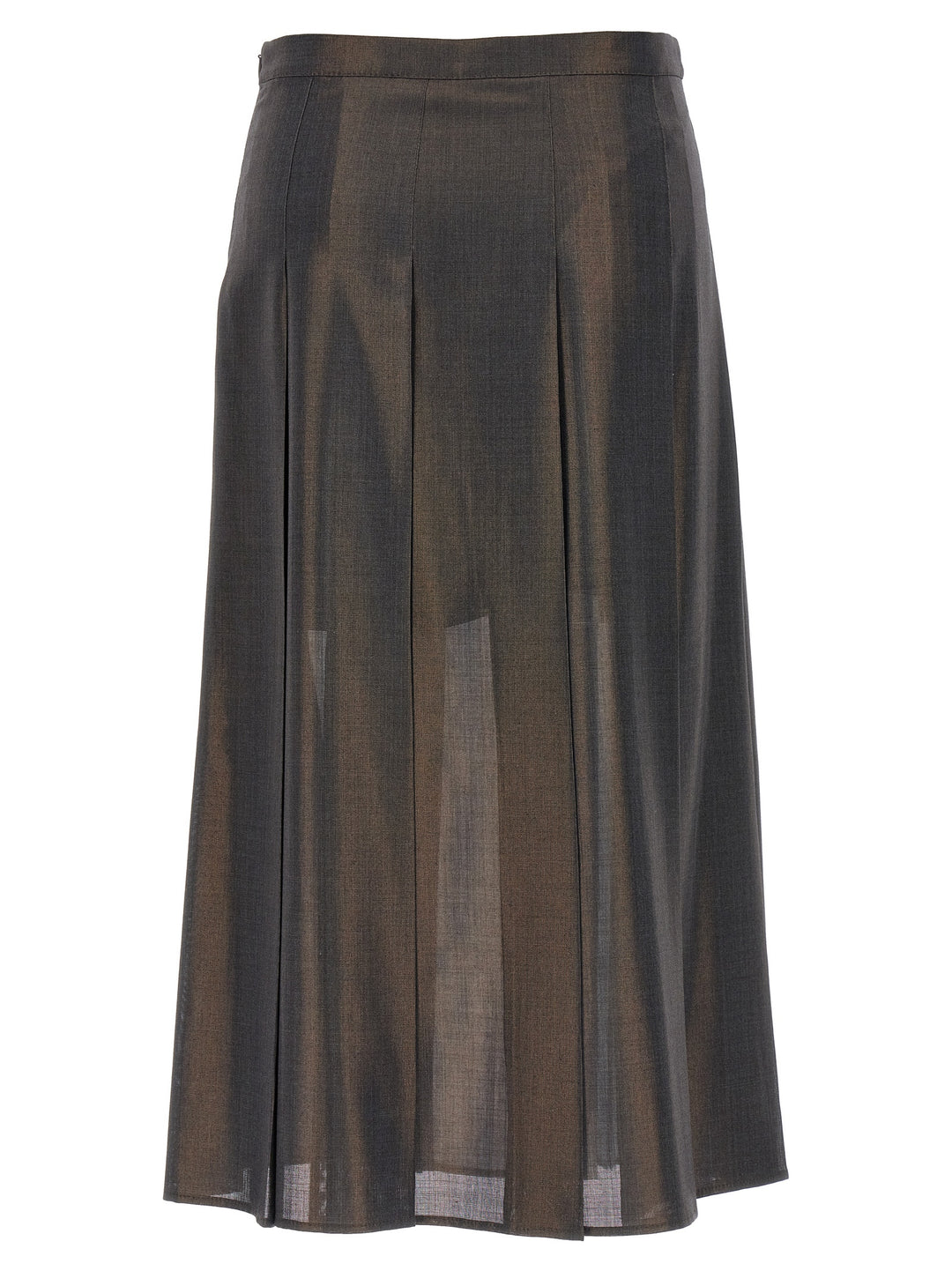 Pleated Laminated Skirt Gonne Grigio
