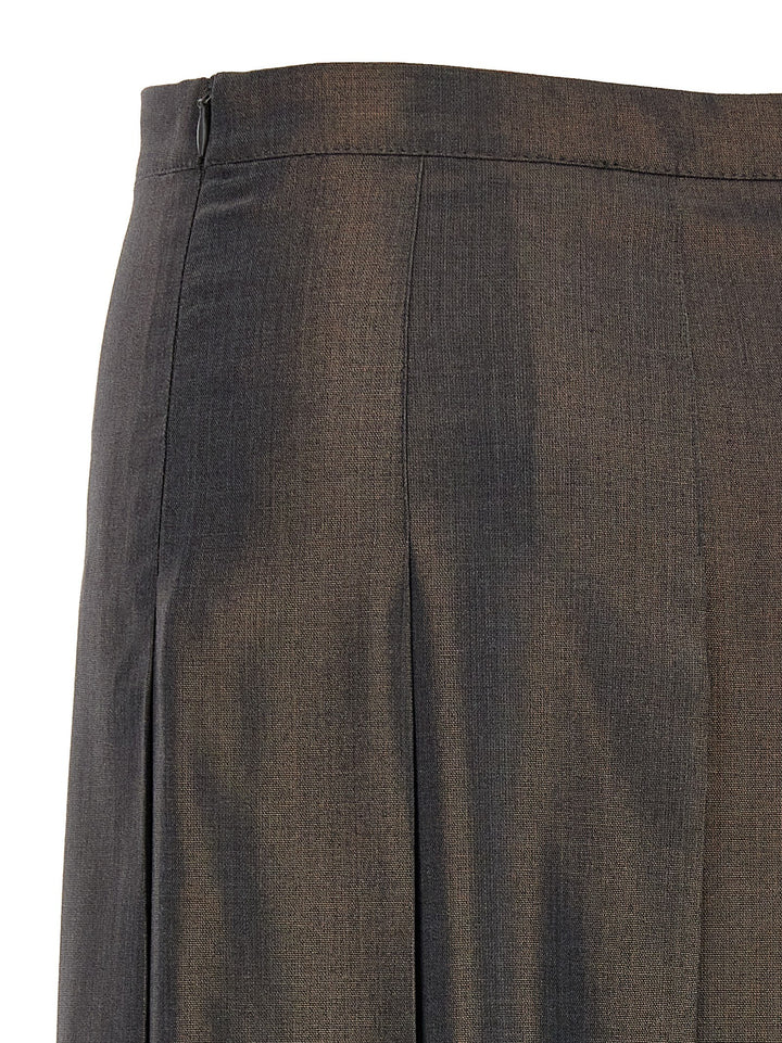 Pleated Laminated Skirt Gonne Grigio
