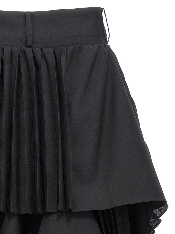 Asymmetrical Long Skirt Gonne Nero