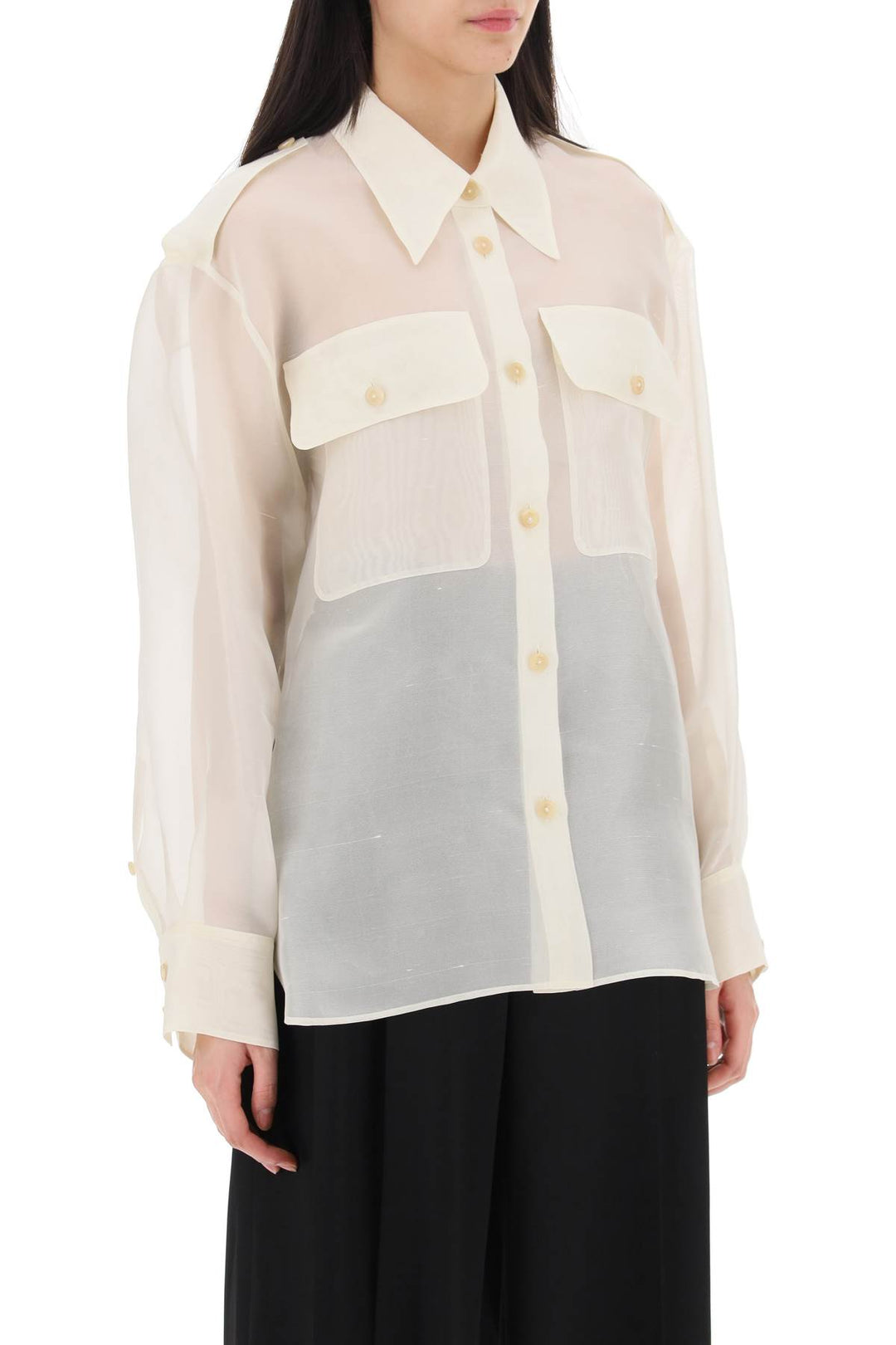 Camicia Oversize In Organza Missa - Khaite - Donna