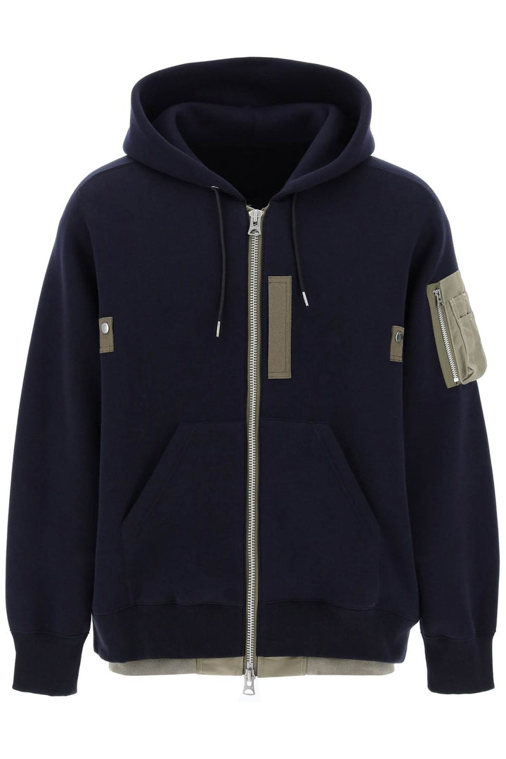 Felpa Con Zip E Cappuccio - Sacai - Uomo