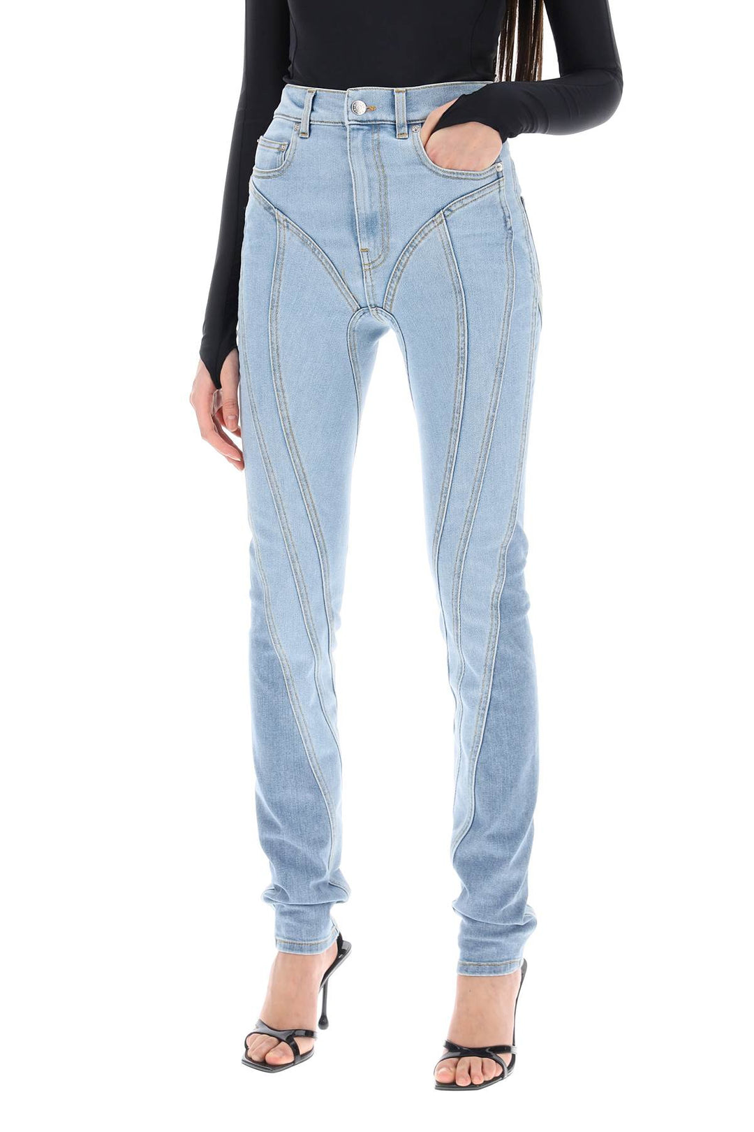 Jeans Skinny Bicolor Spiral - Mugler - Donna