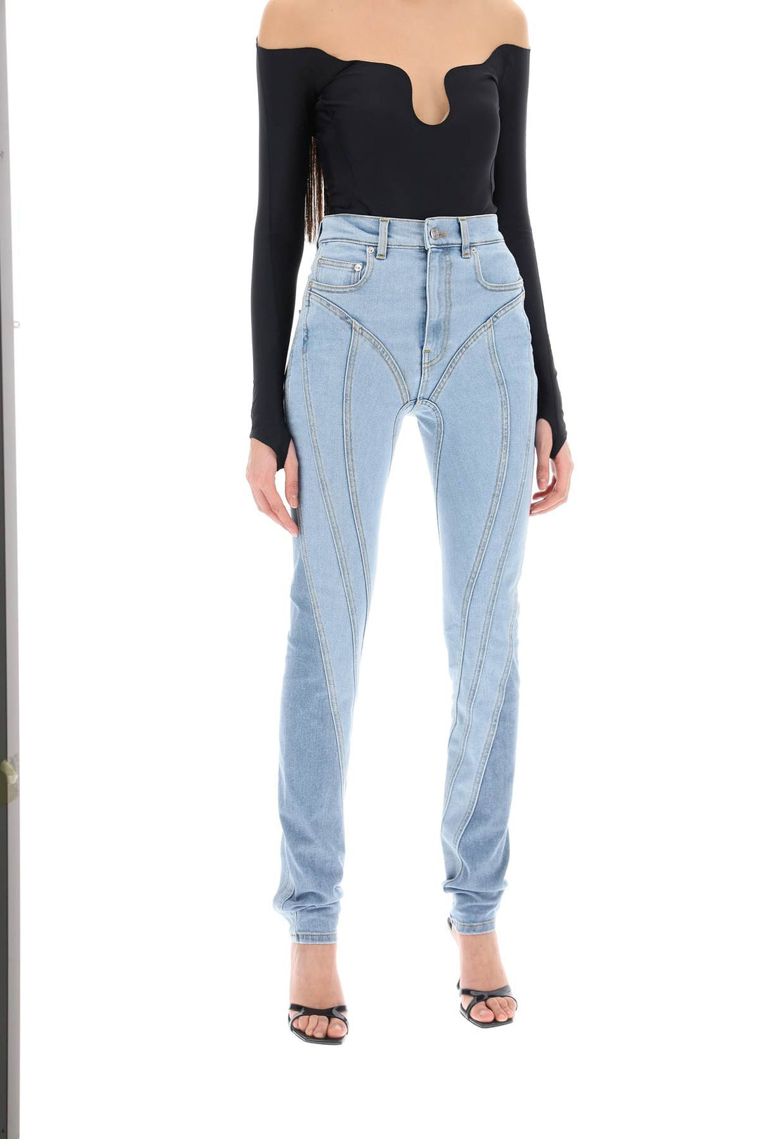 Jeans Skinny Bicolor Spiral - Mugler - Donna