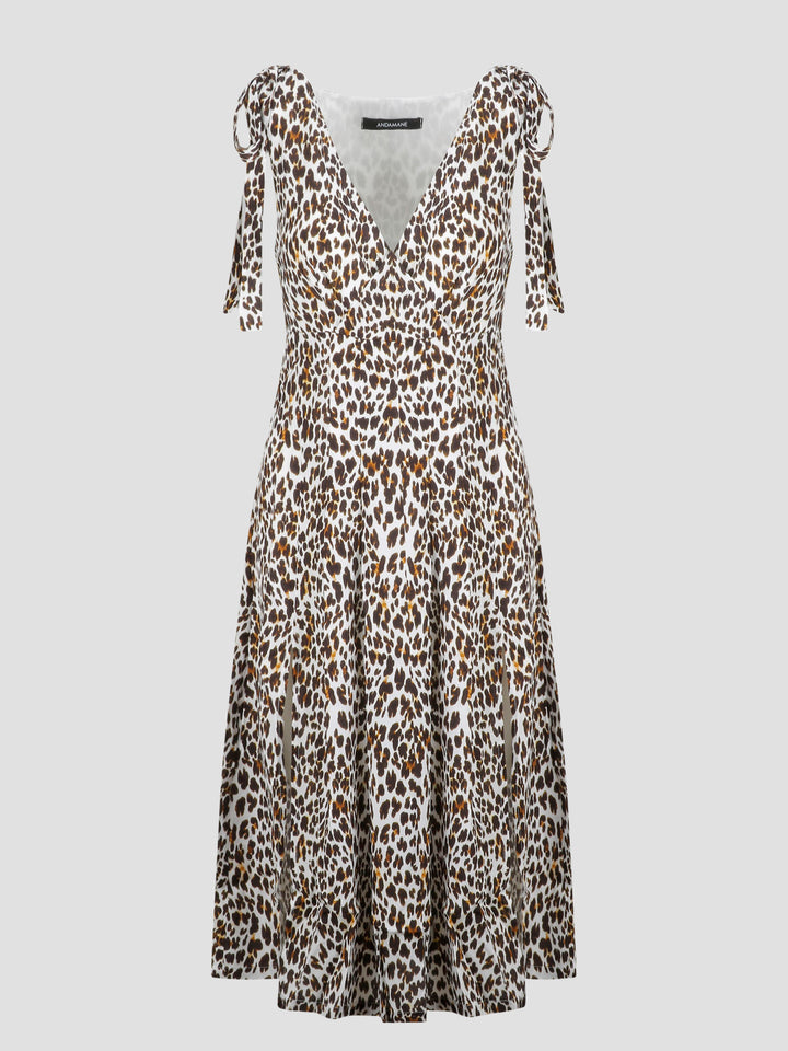 Leopard print midi dress
