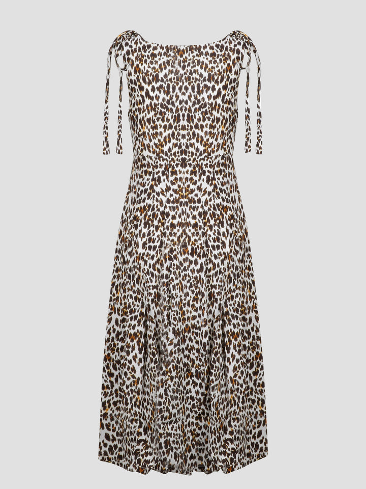 Leopard print midi dress