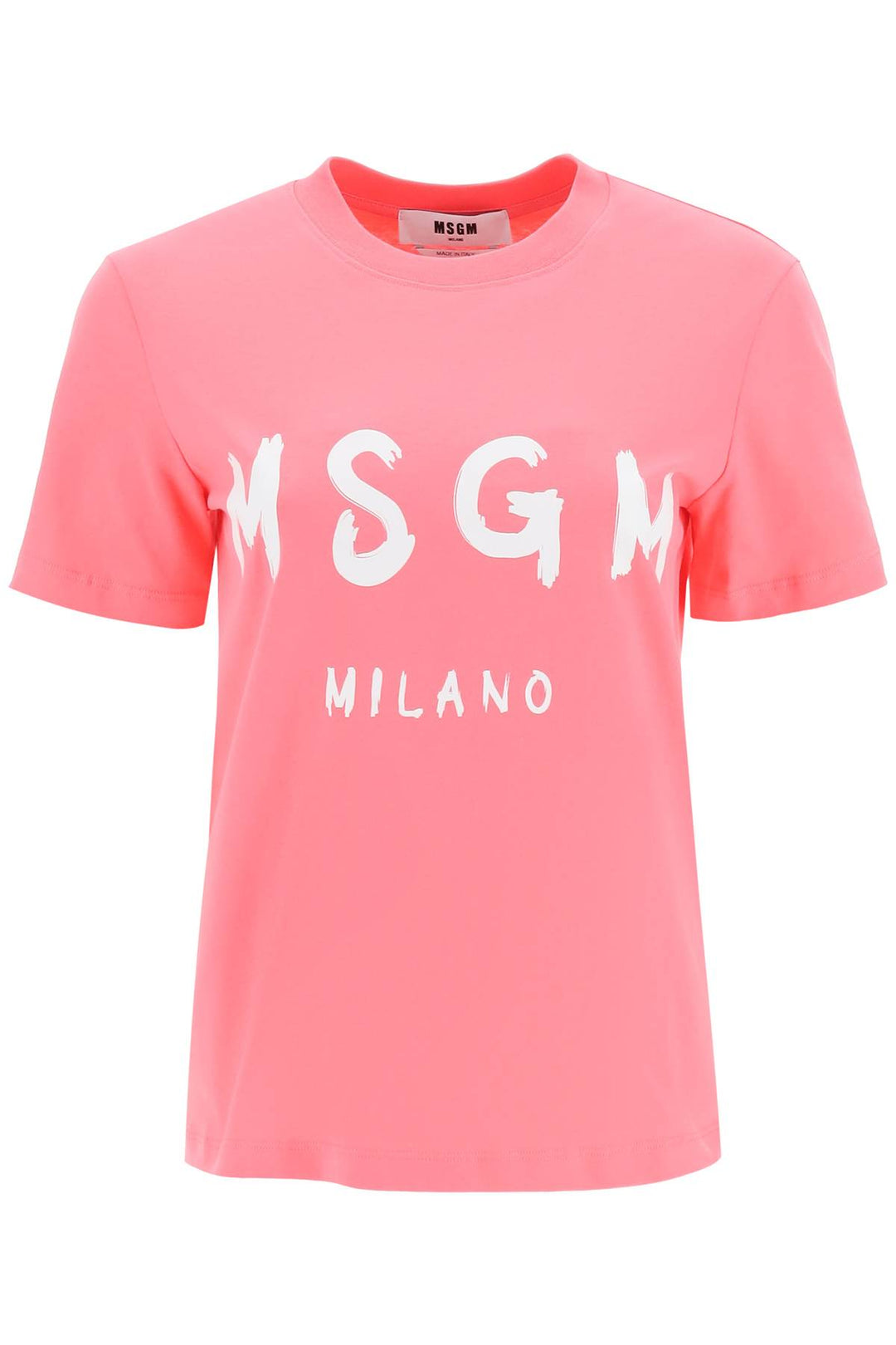 T Shirt Stampa Logo Pennellato - MSGM - Donna