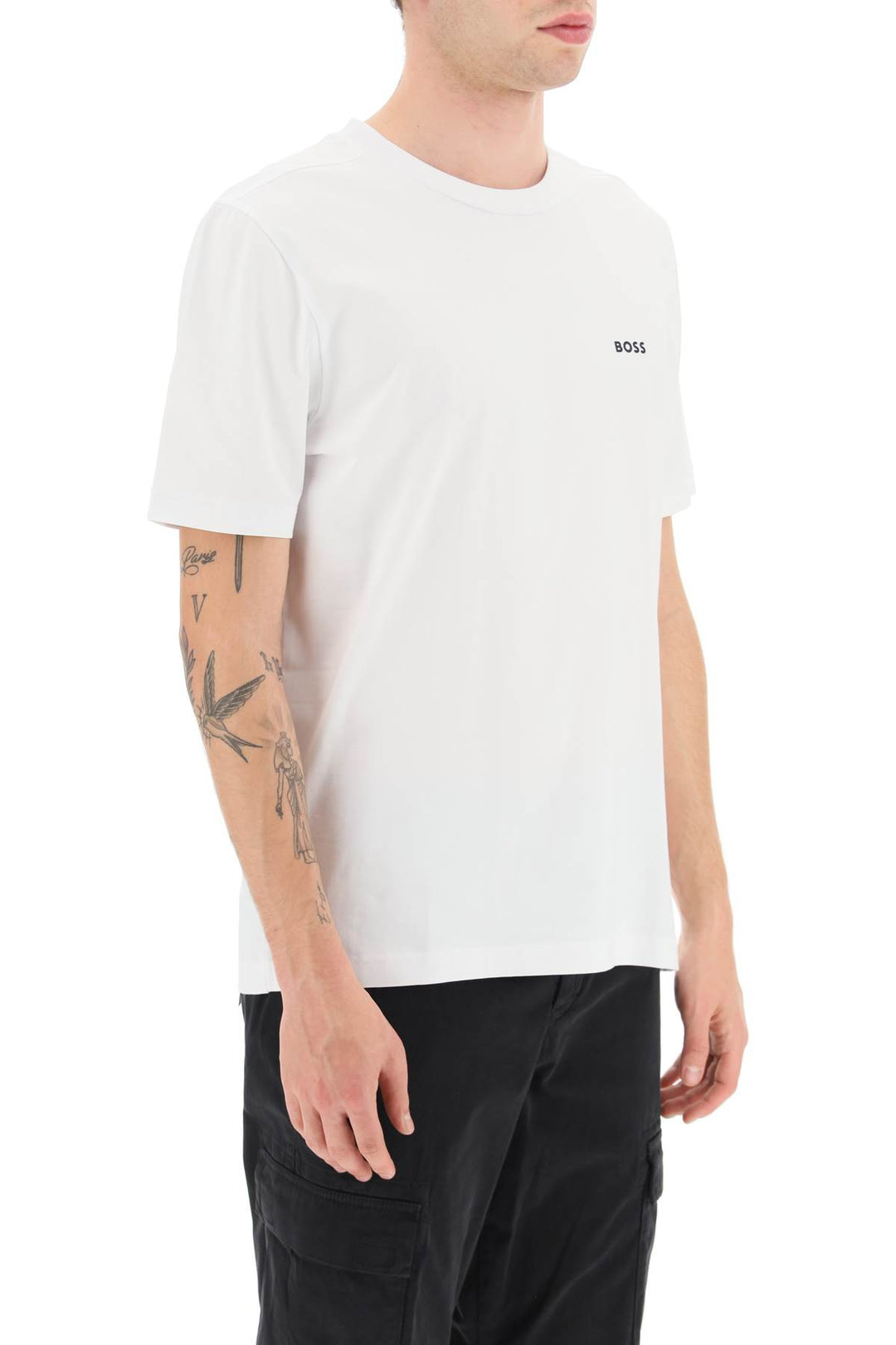 T Shirt In Cotone Stretch - Boss - Uomo