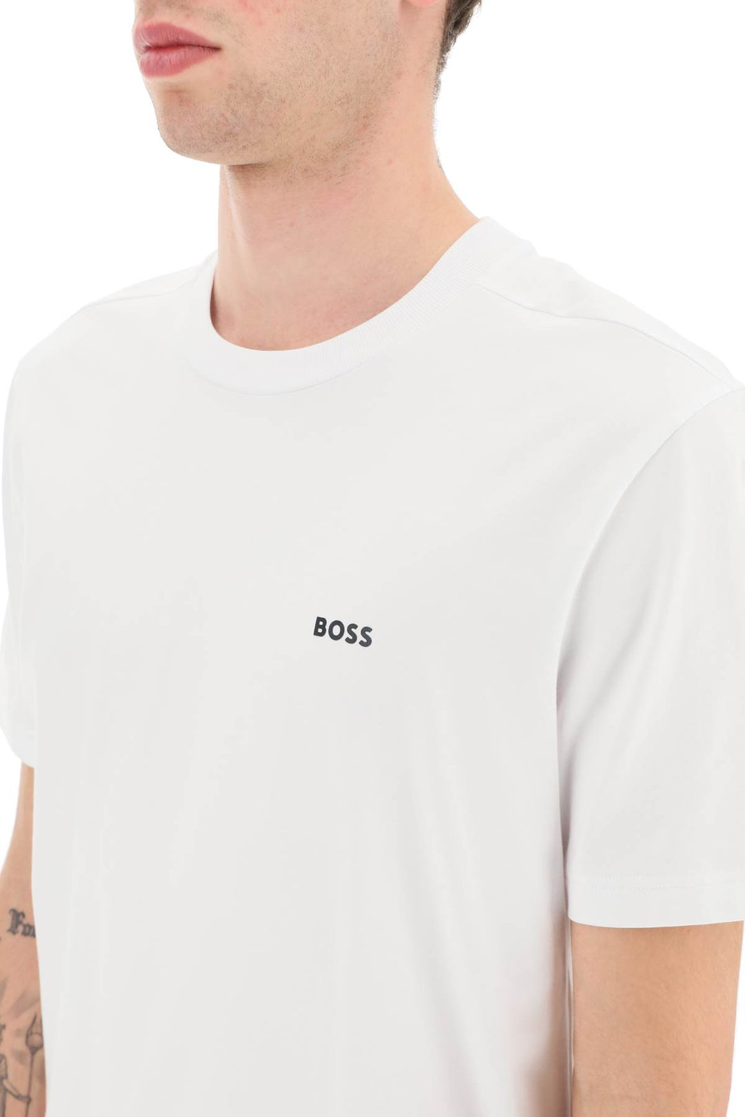 T Shirt In Cotone Stretch - Boss - Uomo