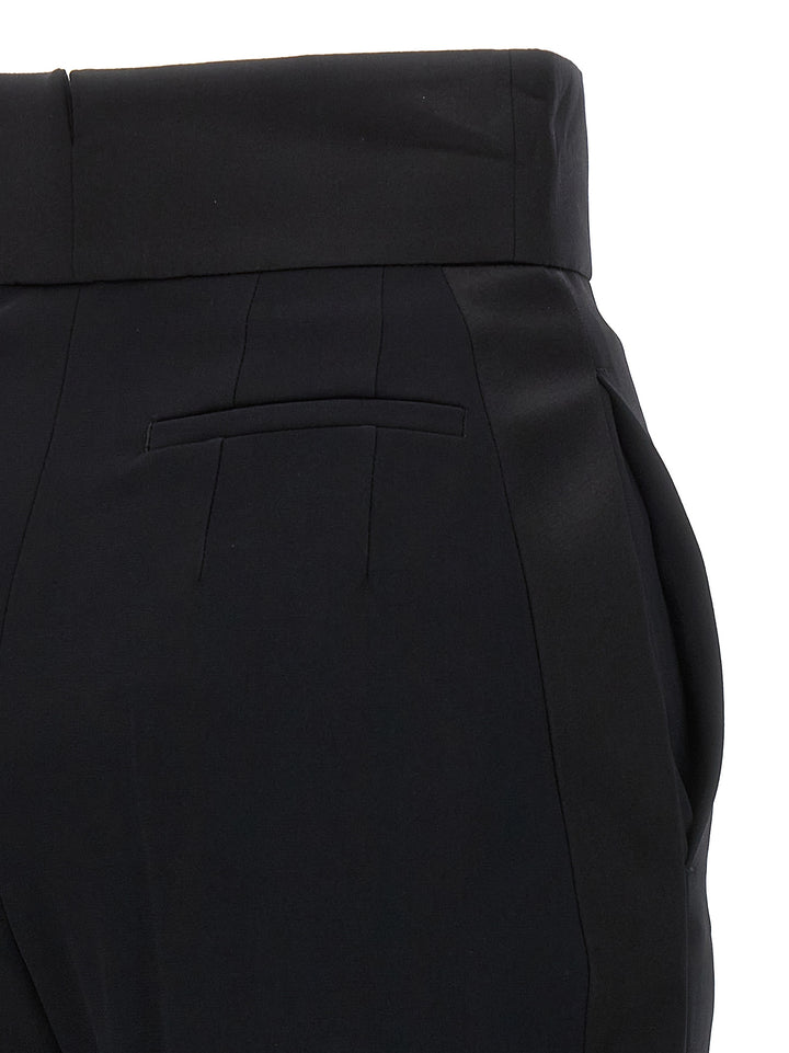Satin Detail Trousers Pantaloni Nero