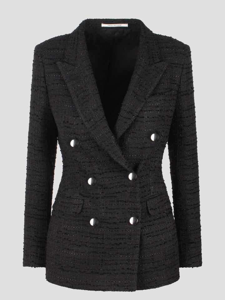 Tweed double-breasted blazer