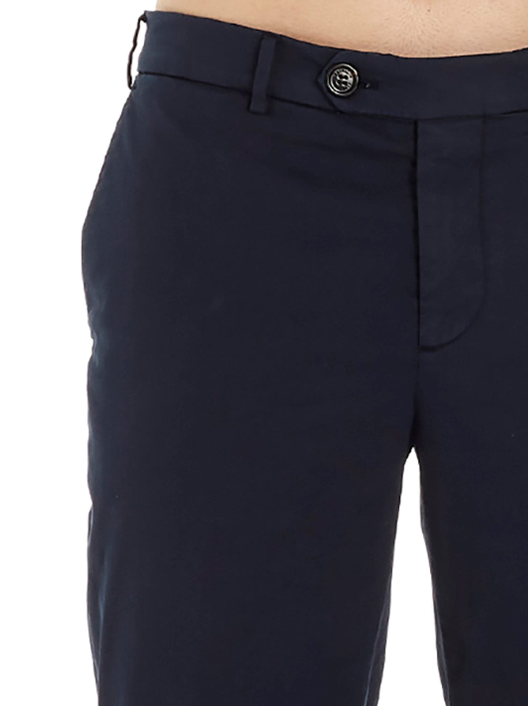 Flat Front Pantaloni Blu