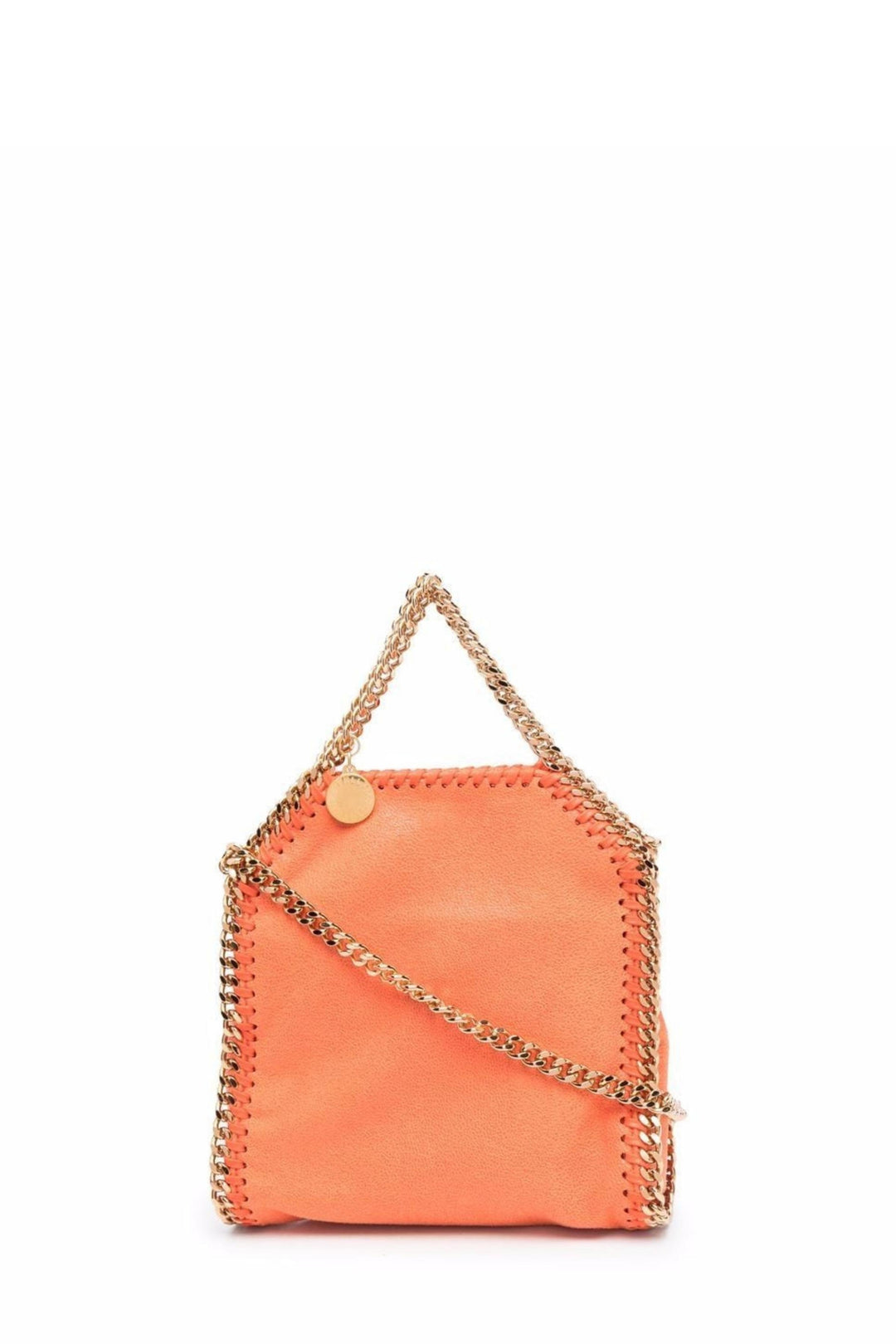 Borsa Falabella 3 Chain Tiny Arancione e Oro