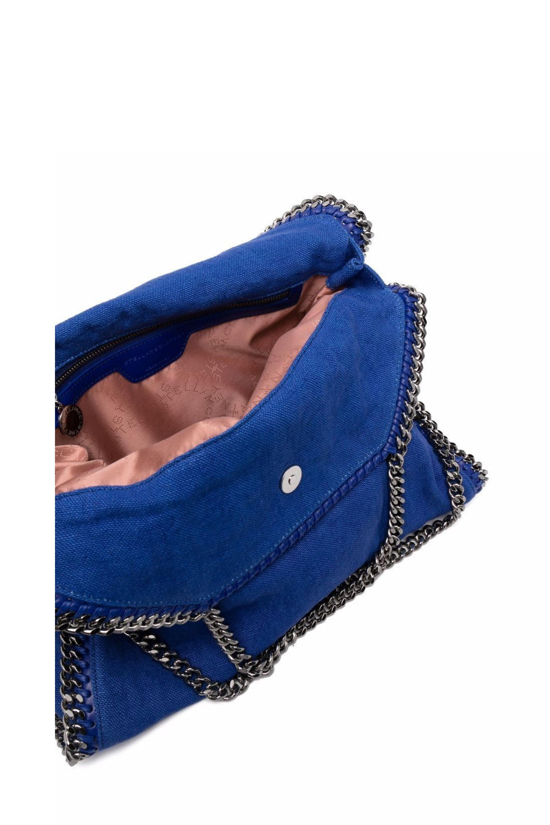 Borsa Falabella Fold Over in Lino Blu