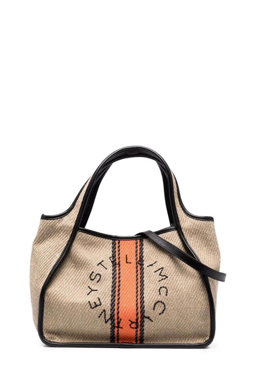 Borsa Tote in Tessuto Beige con Logo