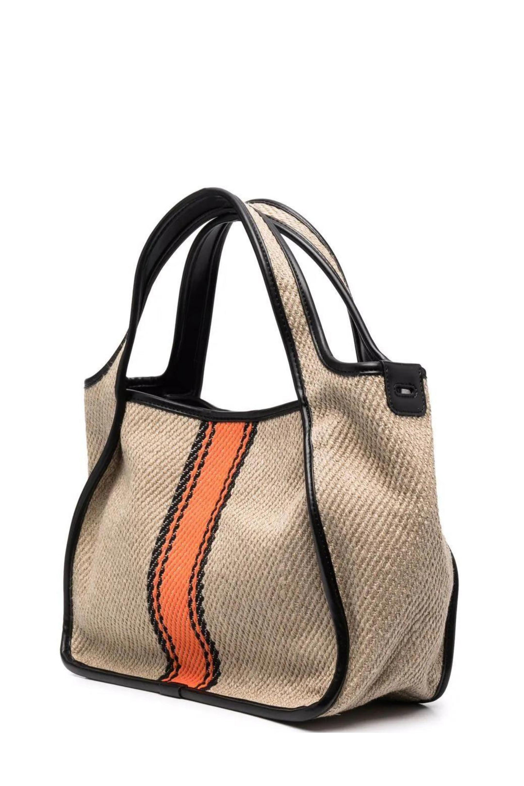 Borsa Tote in Tessuto Beige con Logo