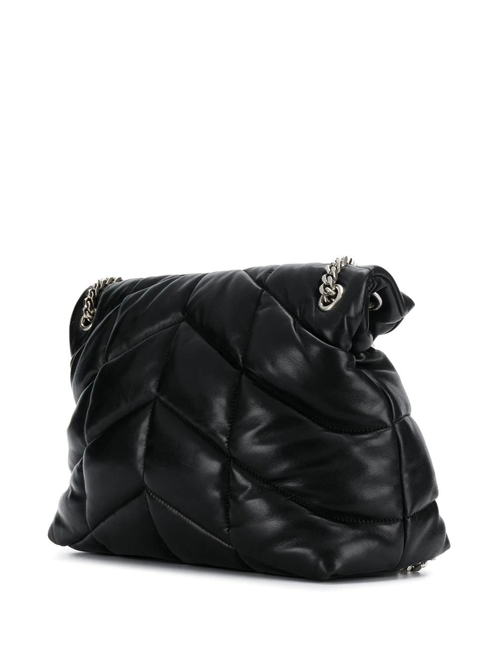 Borsa Ysl Loulou Puffer media in pelle nero