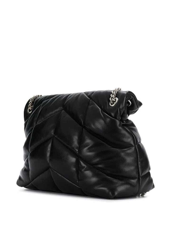 Borsa Ysl Loulou Puffer media in pelle nero