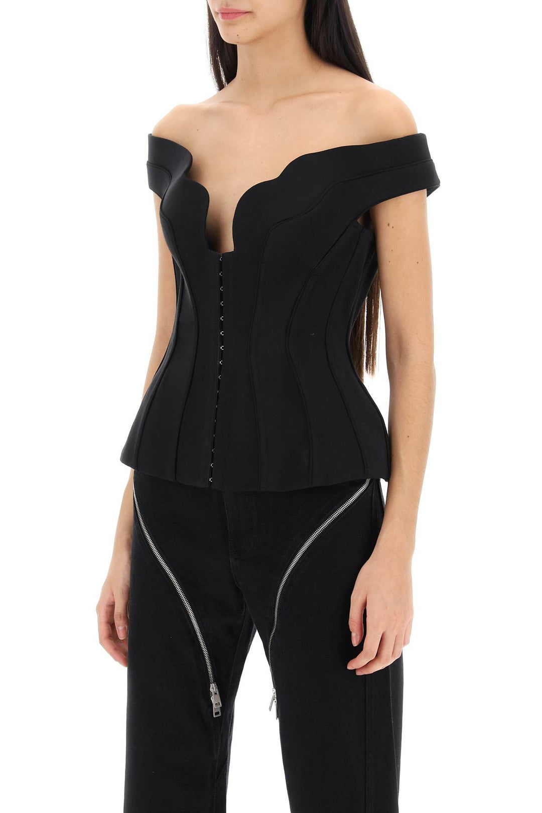 Top Corsetto Con Scollo Grafico - Mugler - Donna