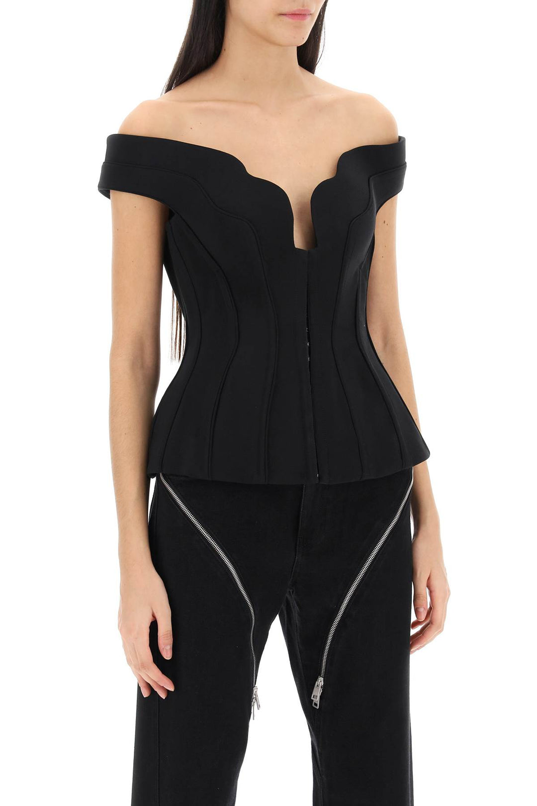 Top Corsetto Con Scollo Grafico - Mugler - Donna