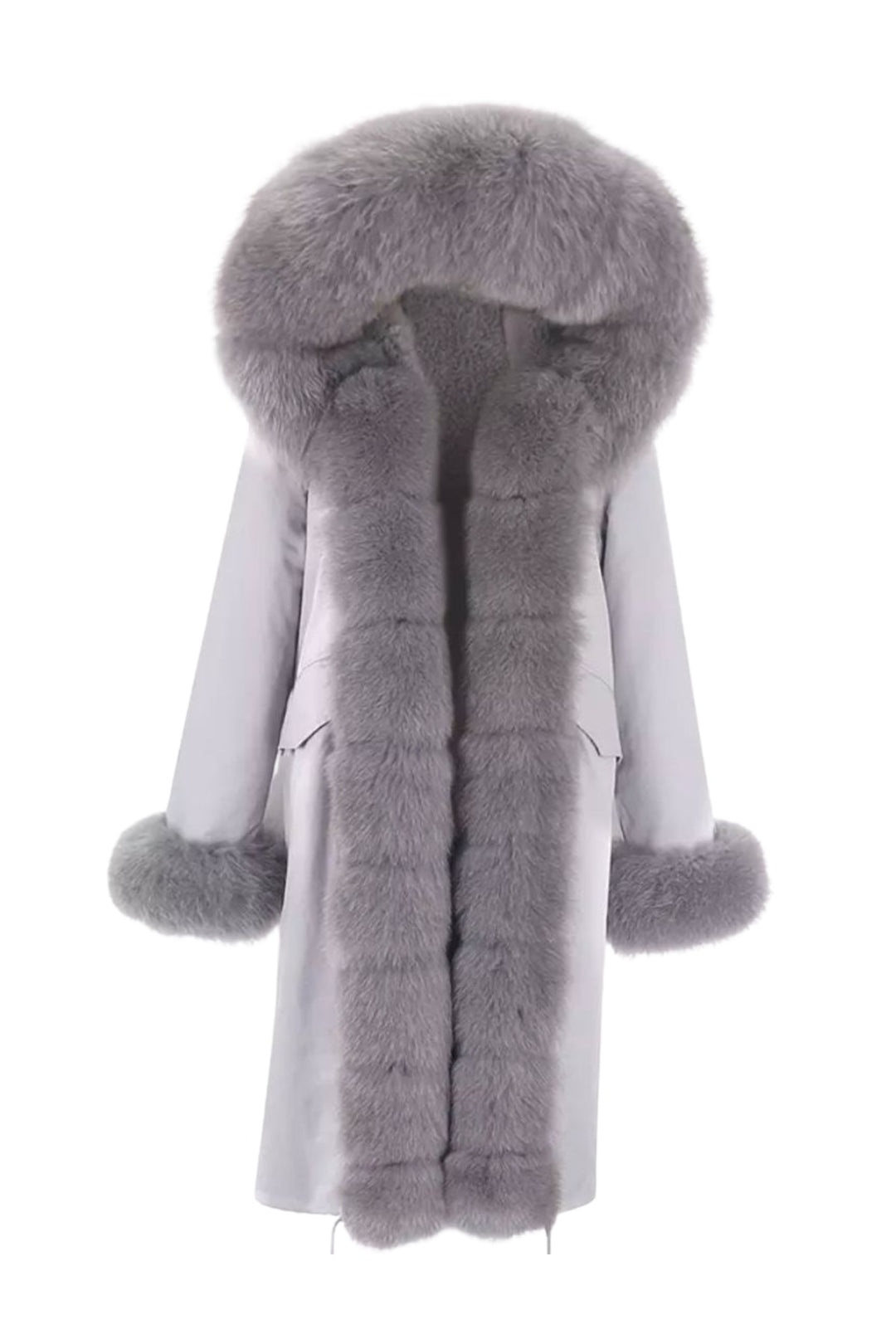 Parka Doler Grigio Chiaro con Pelliccia