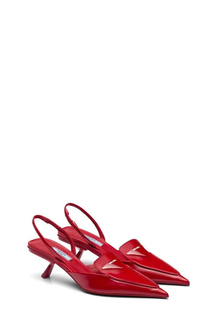 Décolleté Slingback in Pelle Rossa