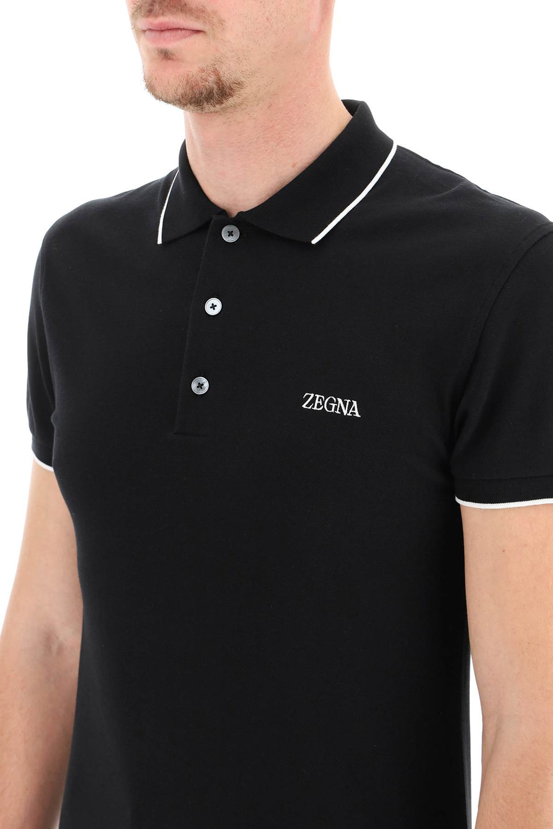 Polo In Cotone Con Logo - Zegna - Uomo